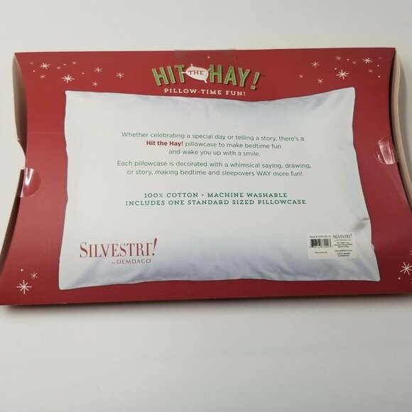 Demdaco Hit the Hay Oh What Fun Silvestri Children's Pillow Case Christmas - Picture 6 of 6